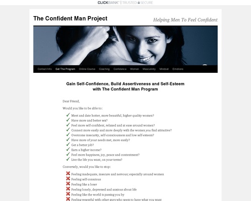 Confident Man Program PLUS Women, Dating and Attraction Bonuses