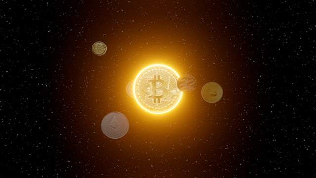 bitcoin, cryptocurrency, space