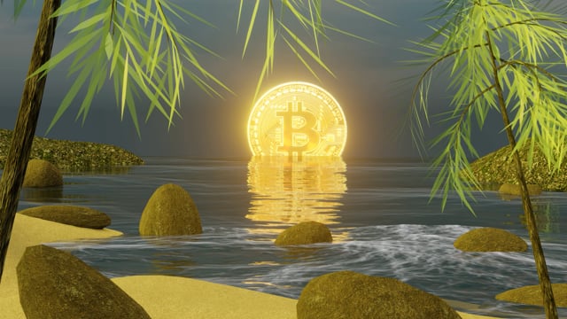 bitcoin, sunrise, cryptocurrency